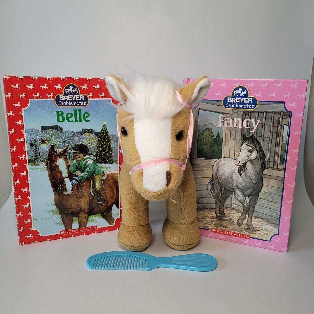 Battat Stuffed Horse Brown W/ 2 Stablemates Books Stuffed Animal Plush Farmcore